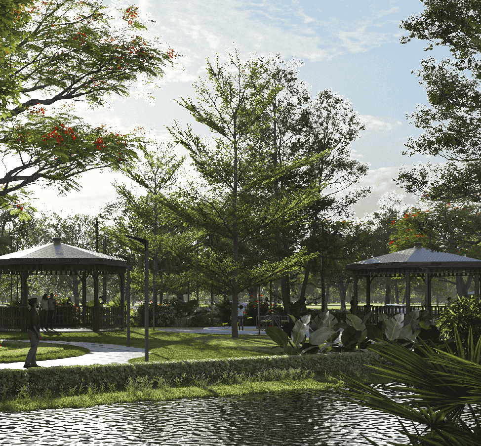 NeoCity Lakeside Gazebo Park