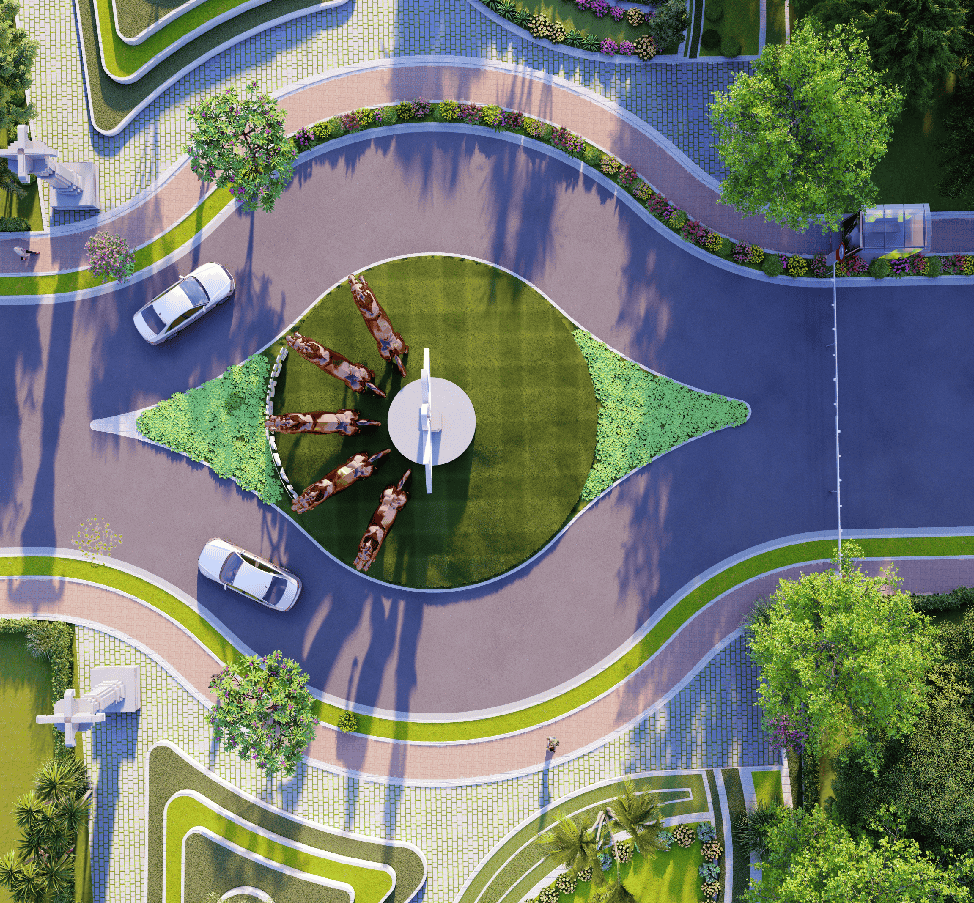 NeoCity Aerial Roundabout View
